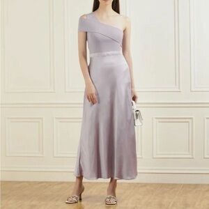 NWT Ted Baker Ivena Lavender Lilac One Shoulder Off Shoulder Dress Gown